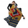 Hot new celebrity style geometry plus striped blanket to increase thick cape cloak