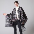 Cross plum fringe lengthened thickened imitation cashmere national wind travel split shawl scarf