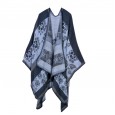 Ms. Feng autumn and winter thickened small flowers warm imitation cashmere shawl cloak
