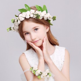 Girls headdress girl accessories head flower handmade hair accessories hair hoop garland flower girl birthday show wreath jewelry