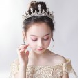 Children's Crown Headdress Princess Girls Crown Crystal Hairband Golden Frozen Aisha Girl Birthday Hair Accessories