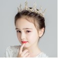 Children's crown headdress princess girl crown crystal big hair hoop ice pink romance children birthday hair accessories