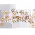 Children's pink hairpin rhinestone headdress princess crown female baby birthday hair accessories girls dress performance costumes