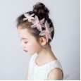 Girls hairpin children's headdress little girl's head flower pink performance hair accessories birthday hairpin flower princess sweet wind