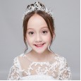 Children's Crown Headdress Silver Rhinestone Hairband Princess Sophia Hair Accessories Frozen Aisha Birthday Gift