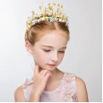 Children's princess dress accessories crown flower girl wedding wedding hair accessories crown wreath girl birthday performance headdress