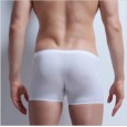 Men's body-shaping breathable ice silk seamless boxer pants solid color low waist sweat-absorbent green men's belly shaping underwear