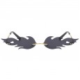 New fashion trend flame sunglasses men and women metal frameless street shot sunglasses narrow-rim glasses S9026