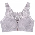 New bra without steel ring c cup lace gathered adjustable underwear front buckle beautiful back large size bra