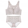New product front buckle rose beauty back large size bra set big chest was small gathered underwear female top adjustment bra