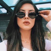New personality frameless polygon sunglasses men and women tide street shot sunglasses ultra light punk glasses S9045