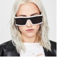 The new one-piece big square sunglasses female tide personality steel ball punk sunglasses glasses men S9051