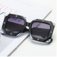 New personality big frame diamond sunglasses men and women tide square concave shape sunglasses glasses S9038