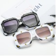 New personality big frame diamond sunglasses men and women tide square concave shape sunglasses glasses S9038