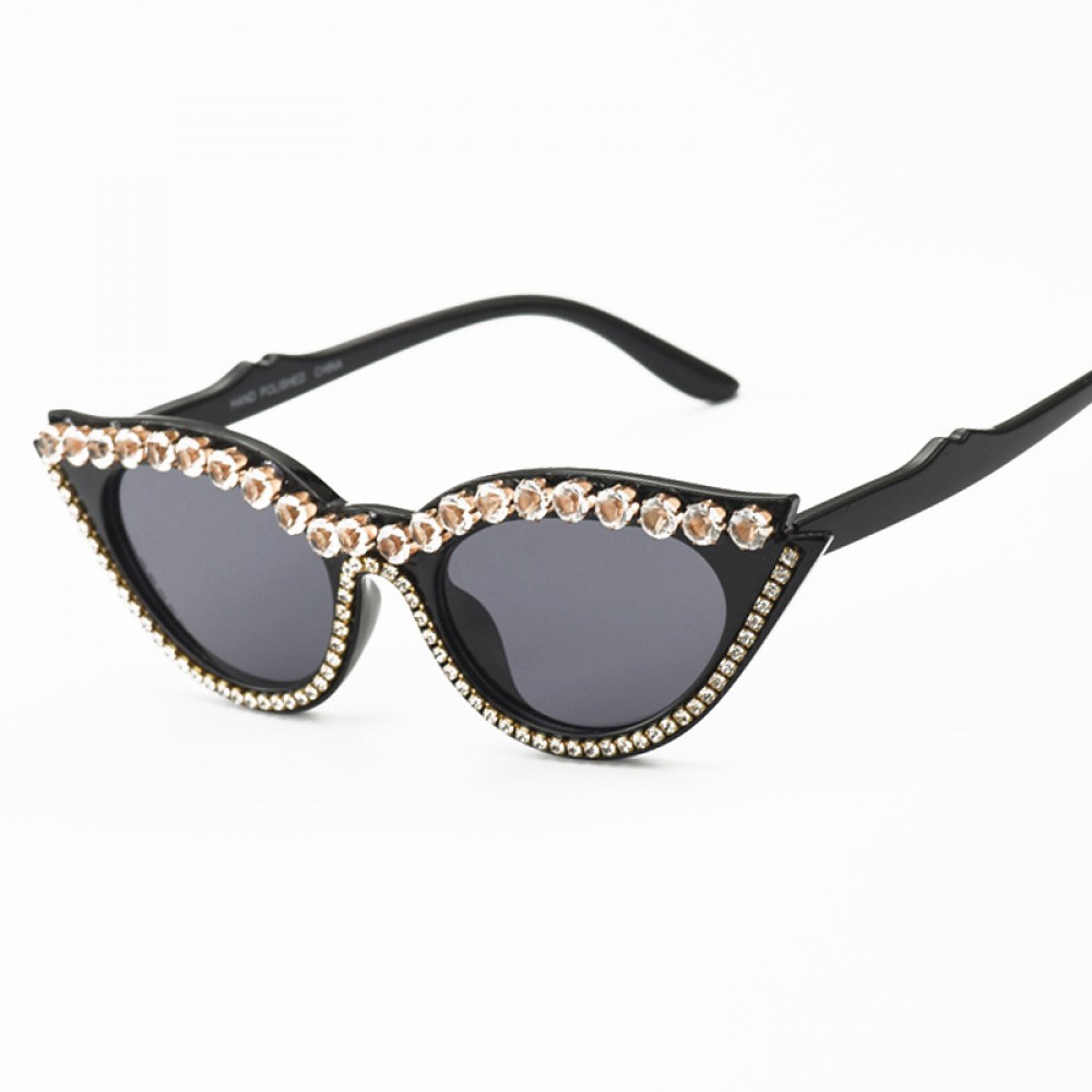 New retro cat eye ladies full diamond sunglasses trend personality sunglasses hot sale glasses S04