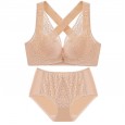 New front buckle vest style large size bra set cross beauty back gather bra adjustment type push up lingerie