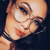 New personality glasses frame female metal frame street shooting flat mirror trend myopia glasses frame 5017