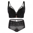 New lace-free steel ring sexy large size bra set thin section fat mm gather adjustment type underwear
