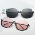 New round half frame sunglasses female tide personality round face sunglasses sunglasses S90