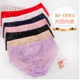 Plus size underwear ladies lace underwear sexy transparent oversize underwear briefs