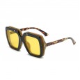 New retro clamshell sunglasses female ocean film trend oversized frame sunglasses men S17074