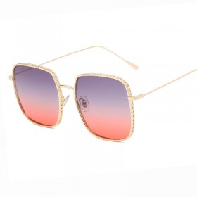 Fashion big frame ladies sunglasses trend gradient color street shot sunglasses metal pattern glasses male S08