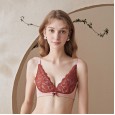 Thin sexy lace small chest gathered underwear no trace no steel ring beautiful back adjustment type young ladies bra