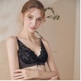 Thin sexy lace small chest gathered underwear no trace no steel ring beautiful back adjustment type young ladies bra