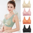 Thailand Latex 2.0 lace seamless underwear ladies sports vest large size sexy no steel ring sleep bra