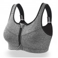 Large size front zipper sports bra without steel ring gathered yoga fitness shockproof running ladies underwear beauty vest