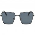 New fashion large square sunglasses men and women trend metal gradient film sunglasses round face street shooting glasses S9031