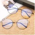 Tide metal cat eye flat mirror female retro Harajuku style myopia glasses frame student frame F8008
