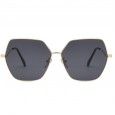 New fashion polygon oversized frame sunglasses men and women round face color film sunglasses simple wild glasses S9016