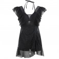 New style one-piece swimsuit female fairy fan cover belly slim thin chest gathered sexy hot spring swimsuit female