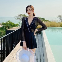 Swimsuit female new split swimsuit two-piece set flat angle conservative cover belly slimming hot spring swimming suit