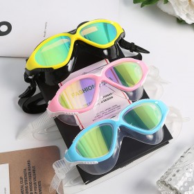 Swimming goggles eye protection big frame HD waterproof anti-fog swimming glasses men and women adult diving goggles equipment