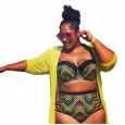 New bikini high waist fat woman XL swimsuit hollow