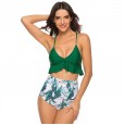 High waist bikini independent stand multicolor printed swimsuit women