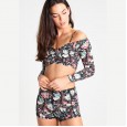 Swimwear Women's New Long Sleeve Bikini Sexy Split Boxer Swimsuit