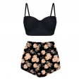 New sexy high waist printed bikini swimsuit conservative swimsuit