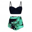 New sexy high waist printed bikini swimsuit conservative swimsuit