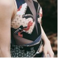 The new one-piece swimsuit mesh sexy sexy one-piece digital print ethnic style swimsuit