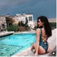 New one-piece swimsuit printed chest braided one-piece swimsuit female Xingcheng