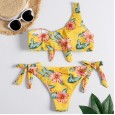 The new bikini swimsuit shoulder print seaside supplies split