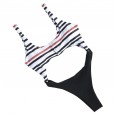 New monokini swimsuit one-piece striped printed colorblock bikini