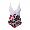 New one-piece swimsuit plus size 2XL wave dot printing one-piece swimsuit female
