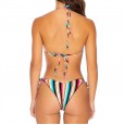 New bikini striped print swimsuit women