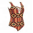 The new one-piece swimsuit printing XL corded one-piece swimsuit women