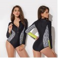 Sexy one-piece female swimsuit hot spring long-sleeved slim surf diving suit swimsuit 58