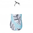 New one-piece swimsuit one-piece printed cross-neck lace-up swimsuit women